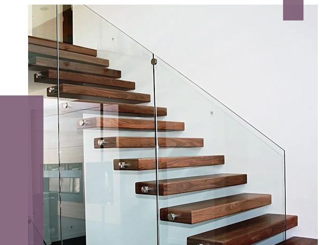 Стеклянные перила для лестницы в Назрани от 14894 руб.