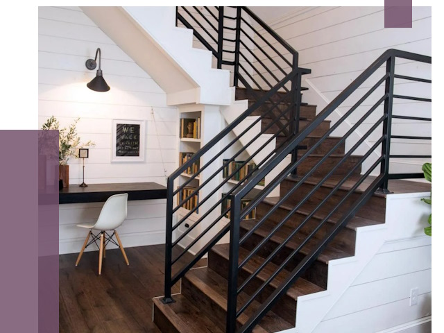 Перила для лестницы в доме в Назрани от 7447 руб. — ПРОЛЁТ-Нзр