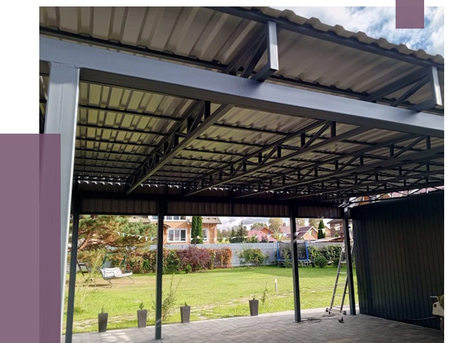 Монтаж навесов в Назрани от 7396 руб. — установка навеса | ПРОЛЁТ-Нзр