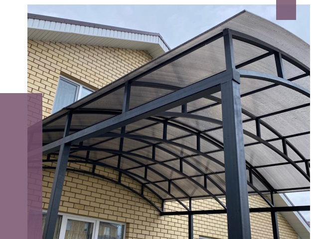 Монтаж козырьков в Назрани от 11556 руб. | ПРОЛЁТ-Нзр