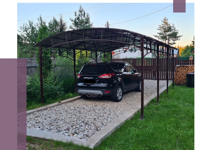 Навесы для автомобиля в Назрани от 13200 руб.  | ПРОЛЁТ-Нзр