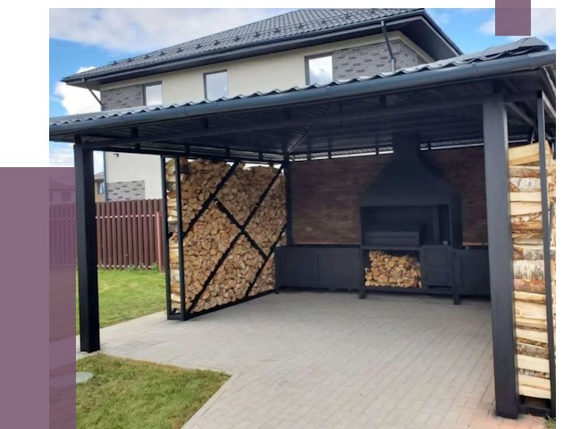 Навесы для барбекю в Назрани от 12789 руб. под ключ | ПРОЛЁТ-Нзр