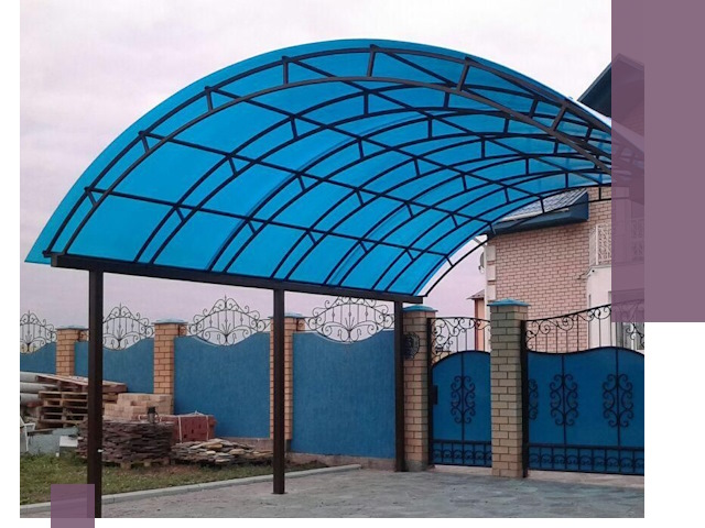 Арочные навесы под ключ в Назрани — изготовление и монтаж