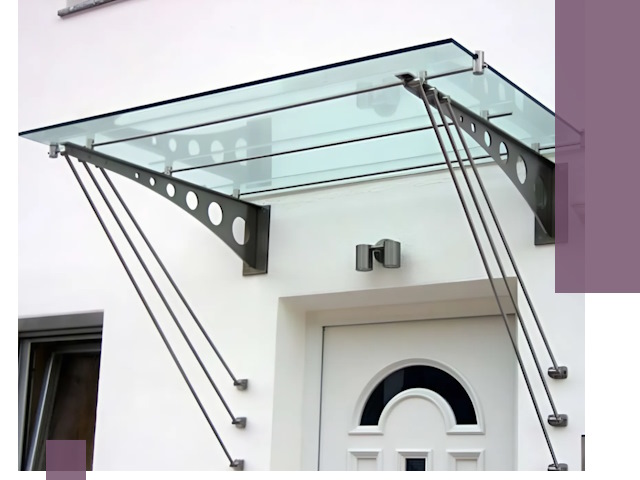 Козырьки над входом под ключ в Назрани — изготовление и монтаж