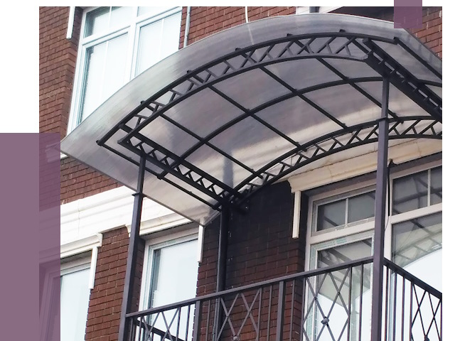 Козырьки над балконом в Назрани от 8680 руб.  | ПРОЛЁТ-Нзр