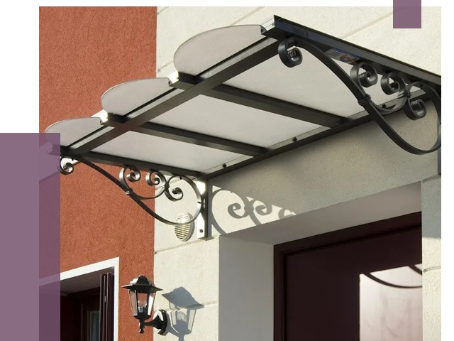 Односкатные козырьки в Назрани от 8423 руб.  | ПРОЛЁТ-Нзр