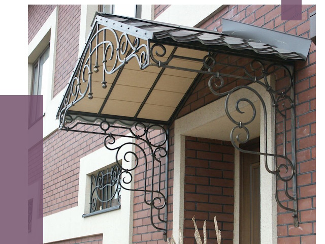 Двускатные козырьки в Назрани под ключ от 12840 руб.