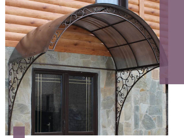 Арочные козырьки под ключ в Назрани: изготовление и монтаж